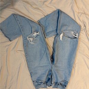 Abercrombie & Fitch Light Blue Distressed Denim Jeans
